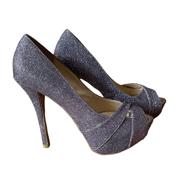 Guess Sparkly Dress Shoes Platforms Purple Cocktail High Heels Shoes Size 6 - Picture 2 of 5